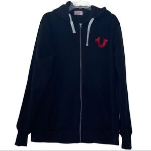 True Religion Black Full Zip Hoodie